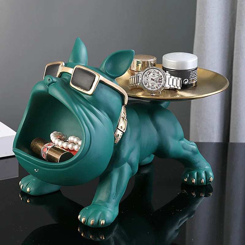 GuardDog Décor - Estatua de perro de resina de 30 cm con compartimento de almacenamiento oculto