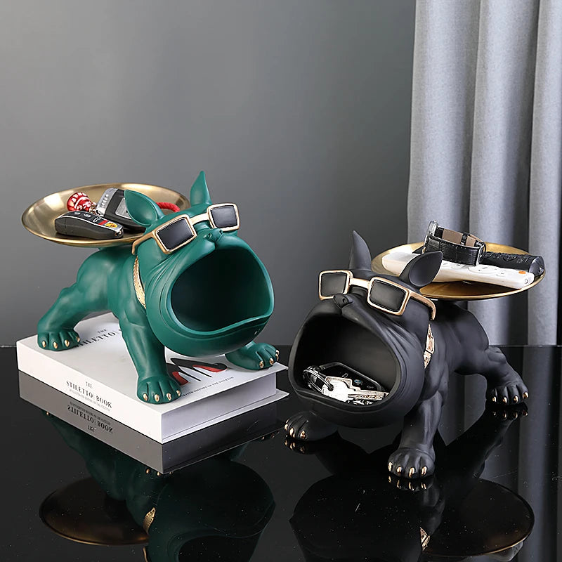 GuardDog Décor - Estatua de perro de resina de 30 cm con compartimento de almacenamiento oculto