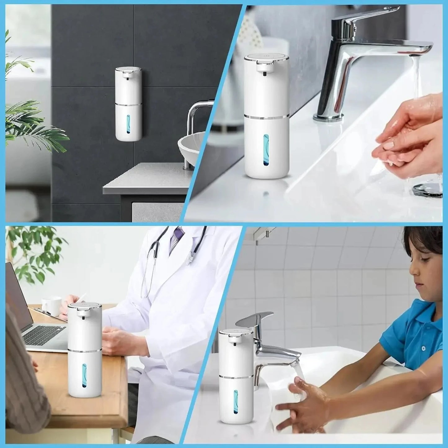 Dispensador de jabón automático inteligente: recargable, sin contacto, con espuma ajustable