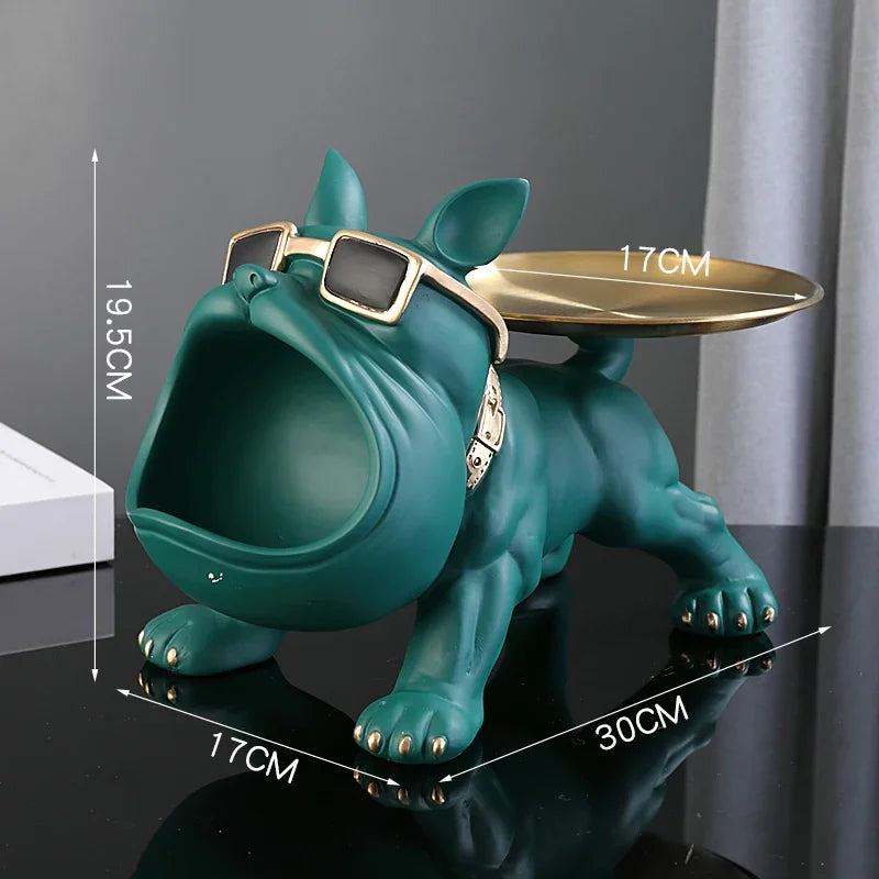GuardDog Décor - Estatua de perro de resina de 30 cm con compartimento de almacenamiento oculto