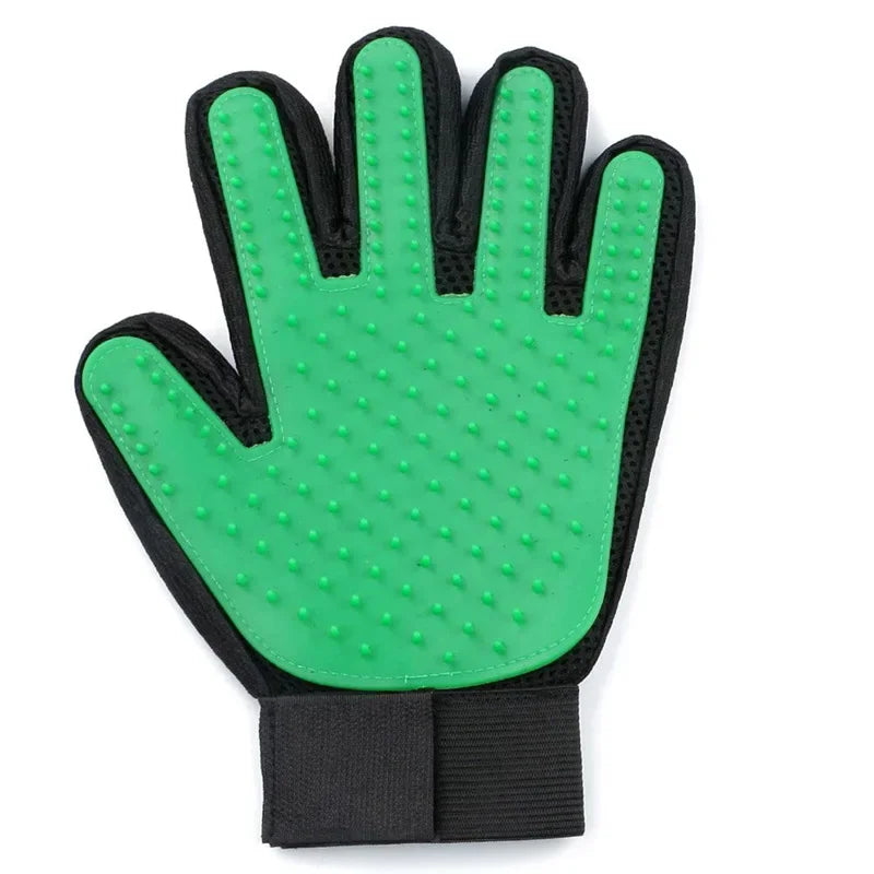 Guantes de aseo para depilación: cepillo de silicona suave para bañar y despojar a las mascotas