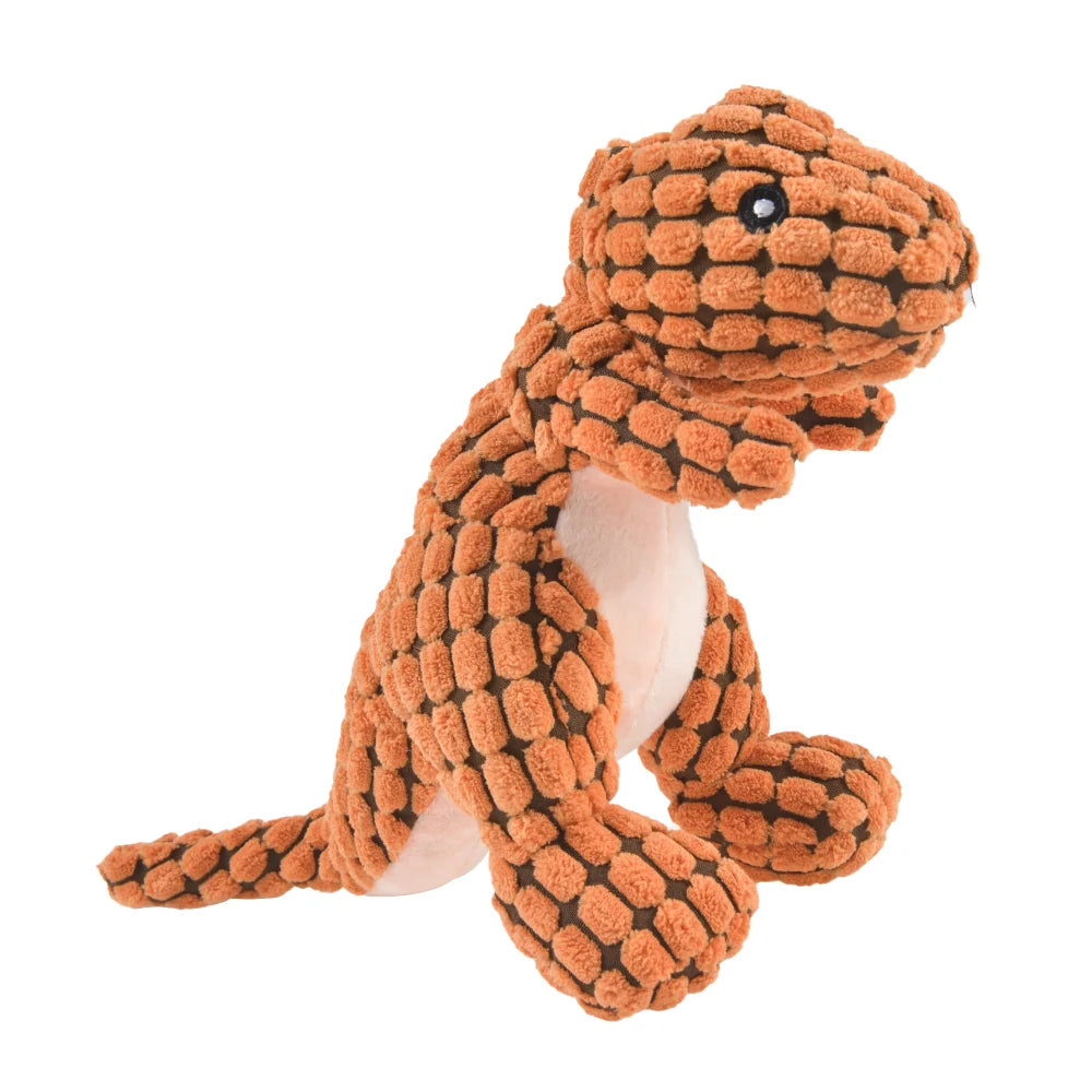 Dinosaurio suave para mascotas: juguete interactivo de peluche para perros y gatos pequeños