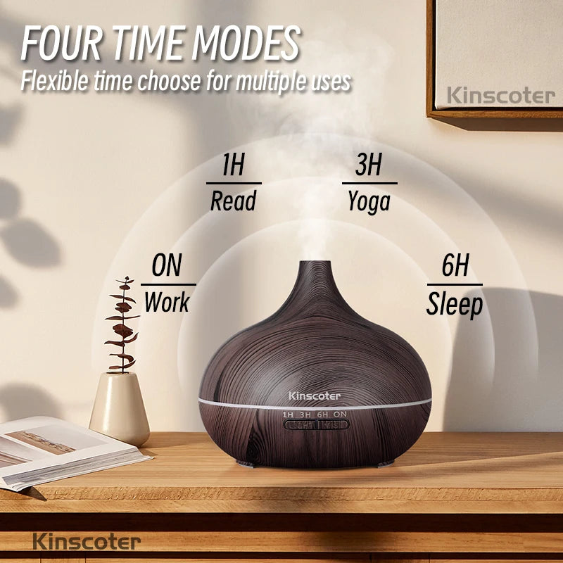 Humidificador de aromaterapia con control remoto y luz LED de 7 colores