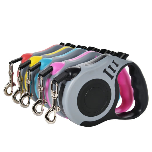 Automatic Retractable Pet Lead – 3m/5m Nylon Leash for Puppies, Small Dogs & Cats