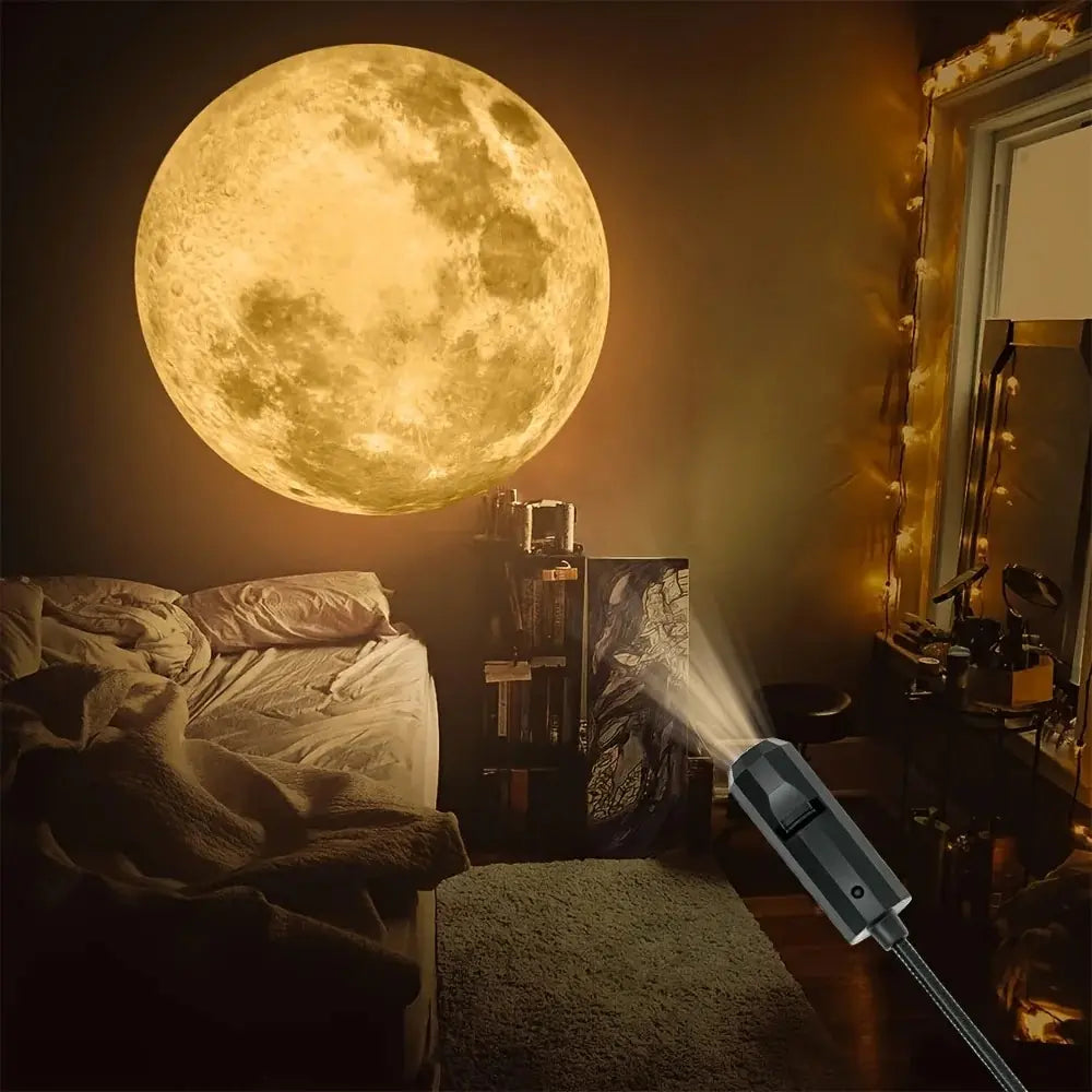 Luz de ambiente con proyección de luna y tierra para techo con USB