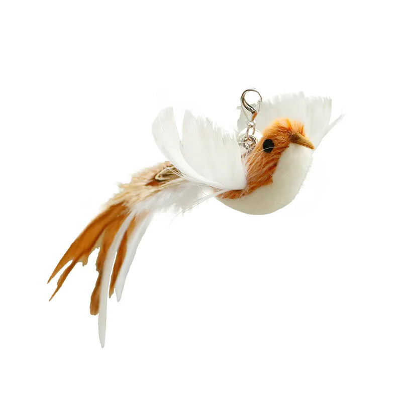 Juguete interactivo de caza para gatos: varita de plumas con campana y ventosa