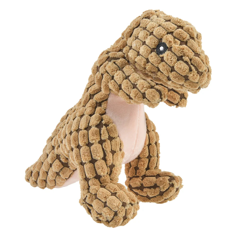 Dinosaurio suave para mascotas: juguete interactivo de peluche para perros y gatos pequeños