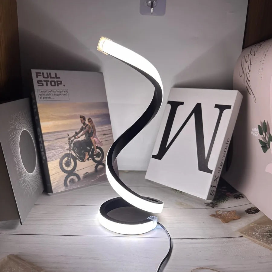 LumiSpiral – Lámpara LED moderna de noche y mesa (2025) para la decoración del hogar