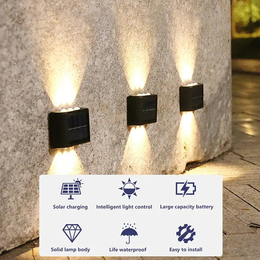 Outdoor Solar Wall Light – Weatherproof LED Up/Down Lighting for Yard, Patio & Decoration
