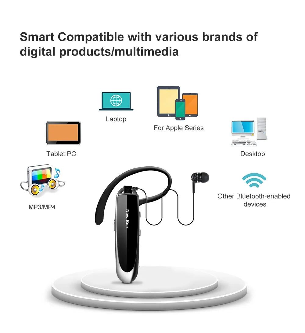 Auricular inalámbrico Bluetooth 5.0: micrófono con cancelación de ruido y 22 horas de conversación