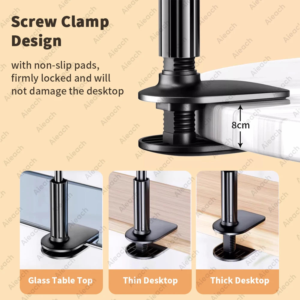 Soporte giratorio para tableta GOYN de metal y ABS para dispositivos de 4,7 a 11 pulgadas
