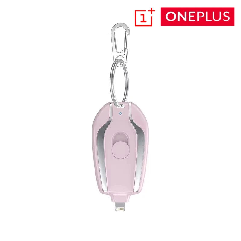 Minibatería externa con llavero ONEPLUS con puertos de carga rápida 3 en 1