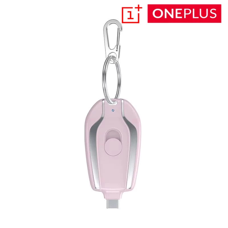 Minibatería externa con llavero ONEPLUS con puertos de carga rápida 3 en 1