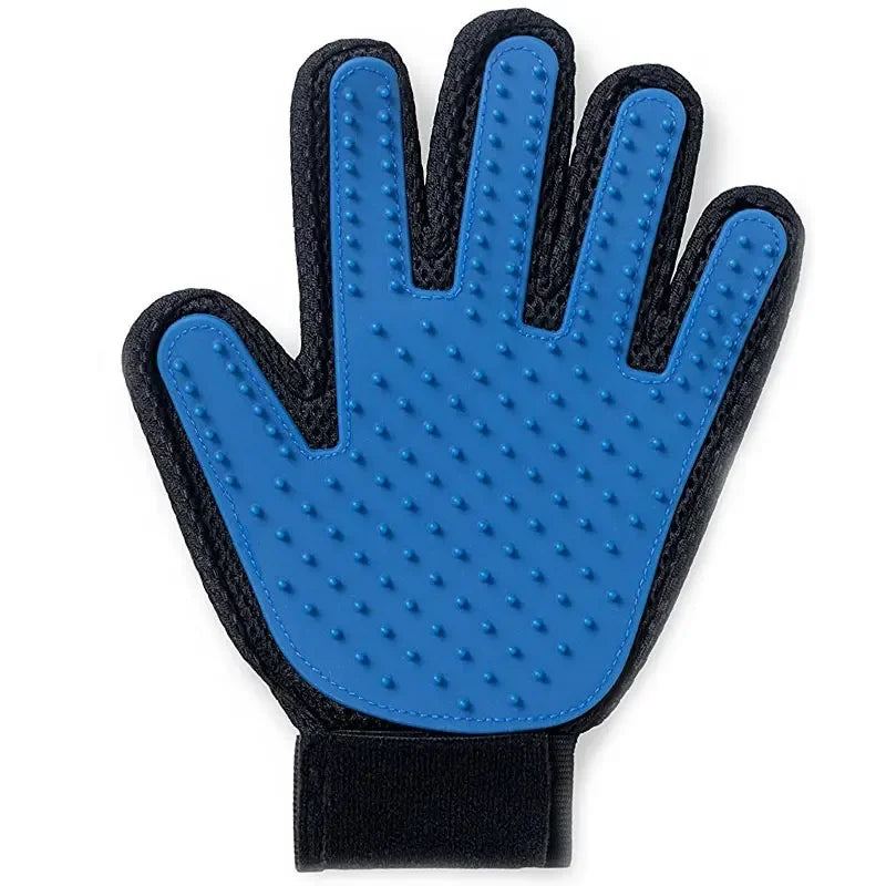Guantes de aseo para depilación: cepillo de silicona suave para bañar y despojar a las mascotas