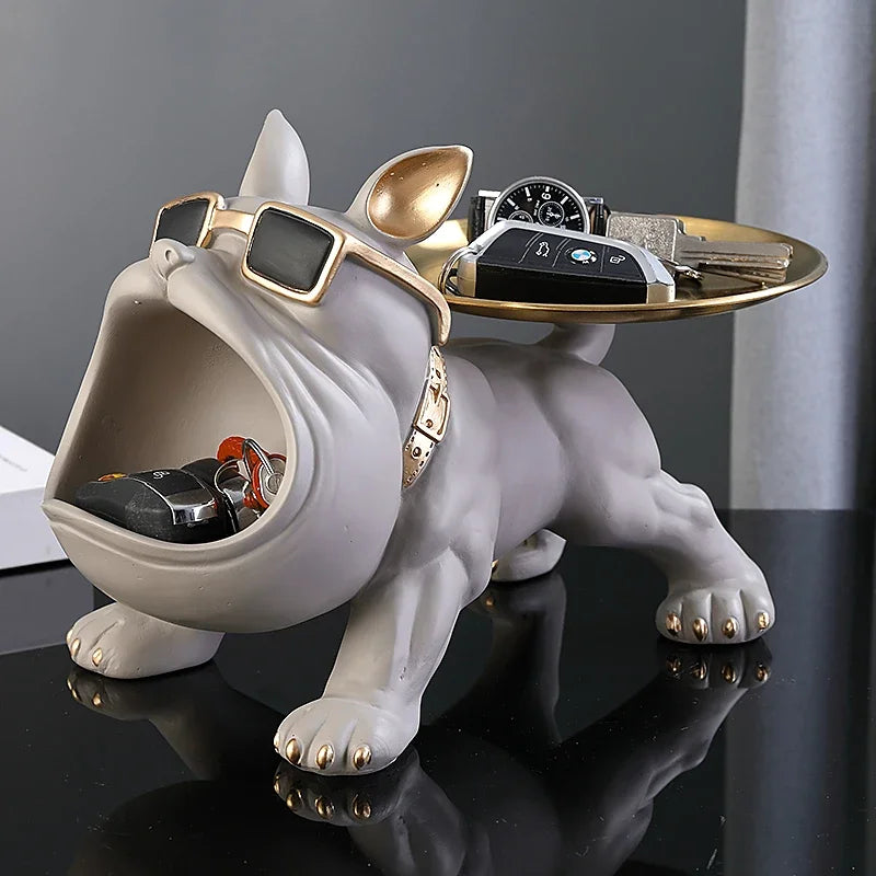 GuardDog Décor - Estatua de perro de resina de 30 cm con compartimento de almacenamiento oculto