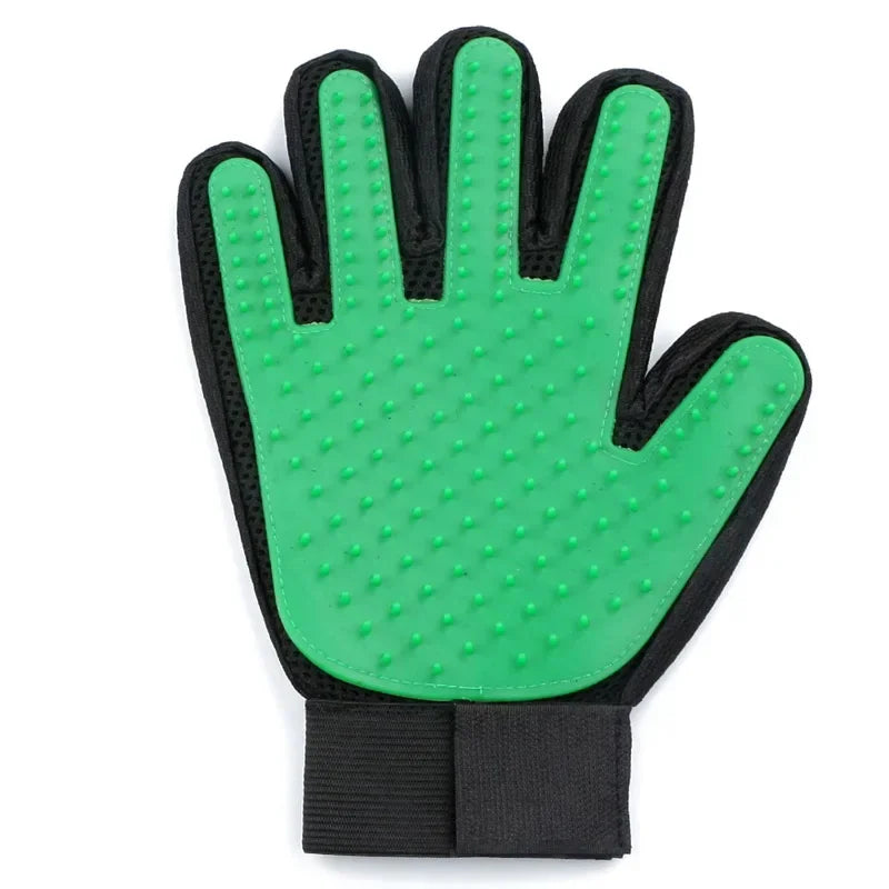 Guantes de aseo para depilación: cepillo de silicona suave para bañar y despojar a las mascotas