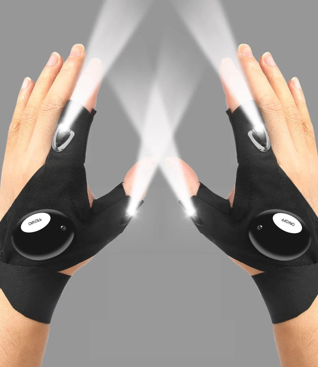 Guantes LED impermeables de medio dedo para iluminación manos libres