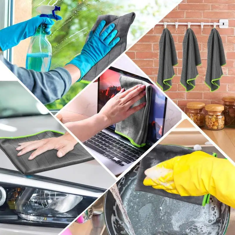 MiracleWipe Pro – 3 paños reutilizables sin pelusa para cocina y vidrio