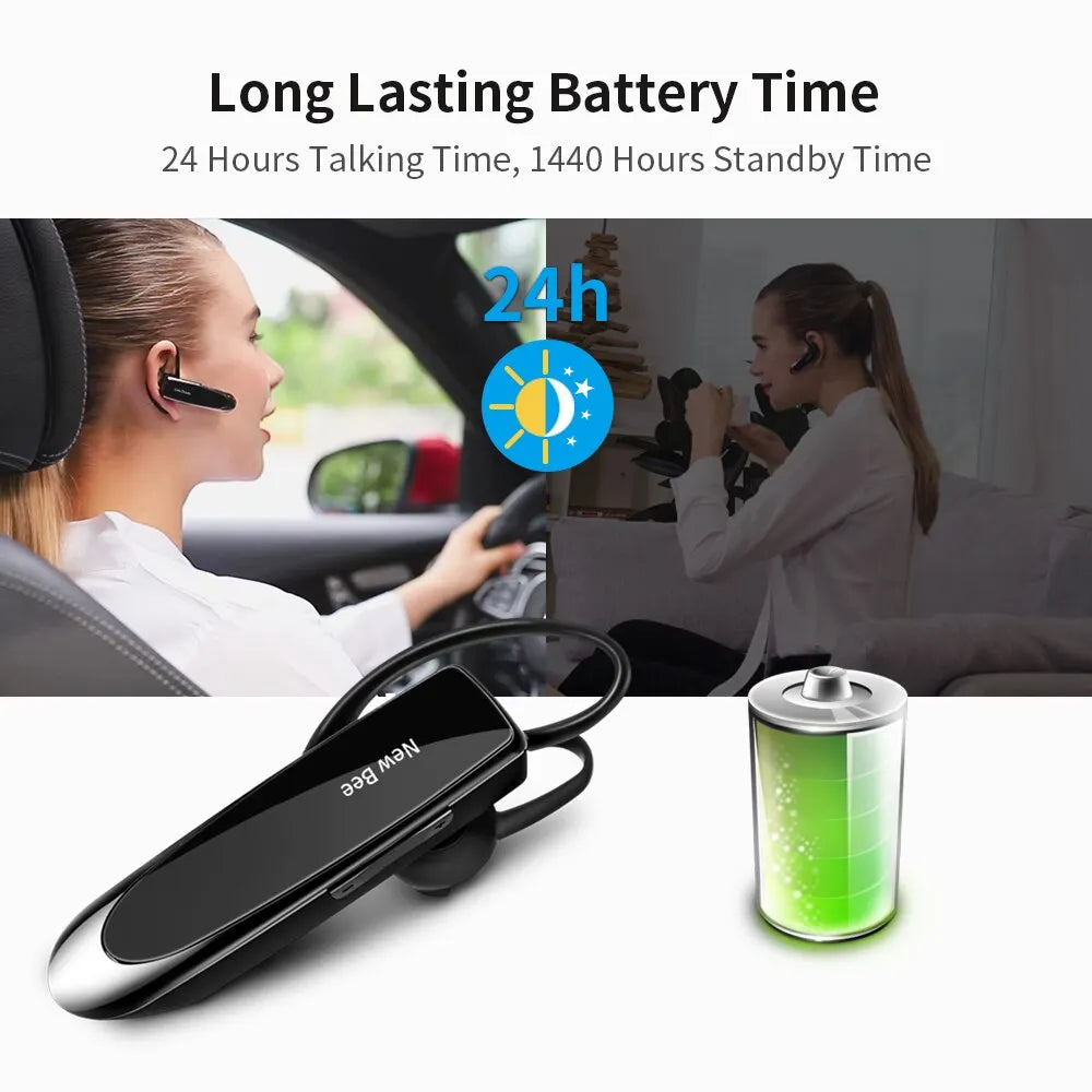 Auricular inalámbrico Bluetooth 5.0: micrófono con cancelación de ruido y 22 horas de conversación