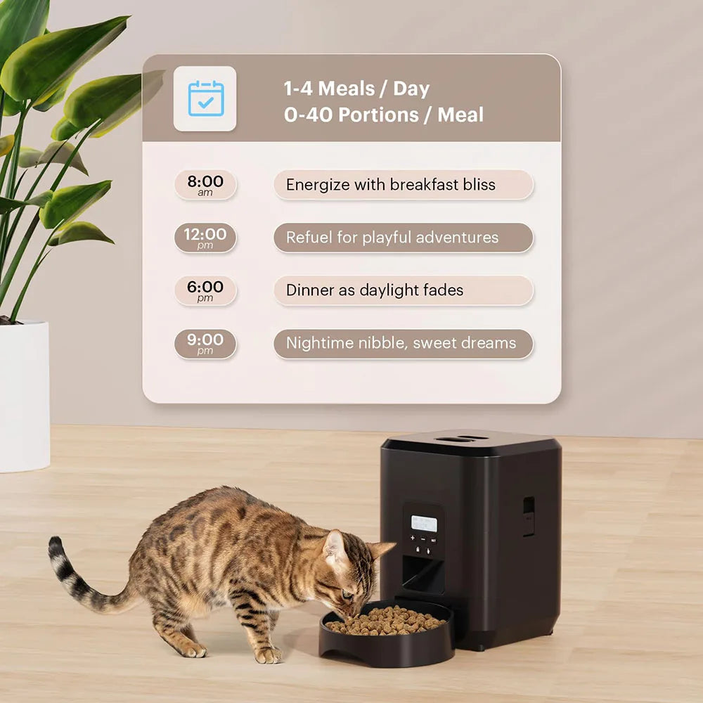 Dispensador automático de comida para mascotas: comedero con temporizador inteligente para perros y gatos