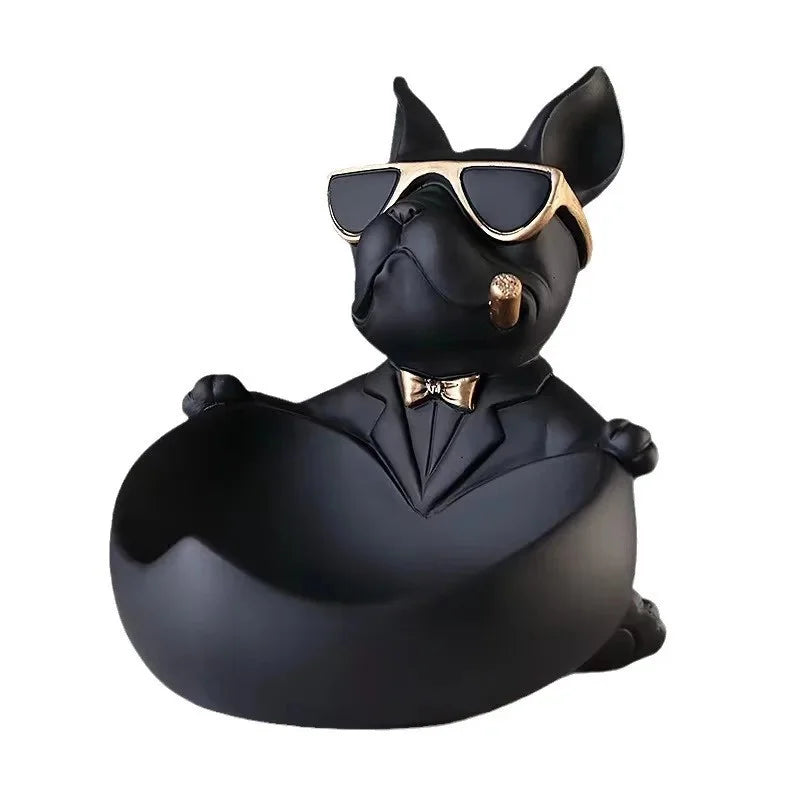 Amuleto canino: figura decorativa de perro y escultura de resina para guardar objetos