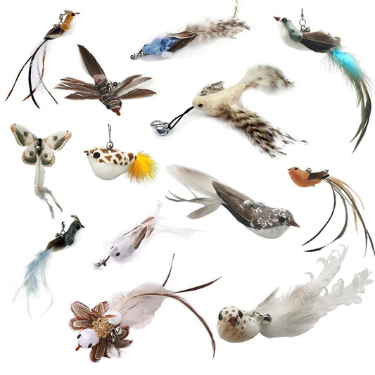 Interactive Hunting Toy for Cats – Feather Wand with Bell & Suction Cup Mount