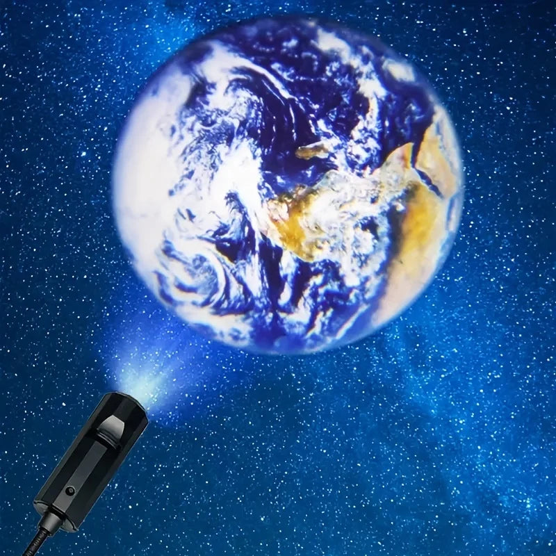 Luz de ambiente con proyección de luna y tierra para techo con USB