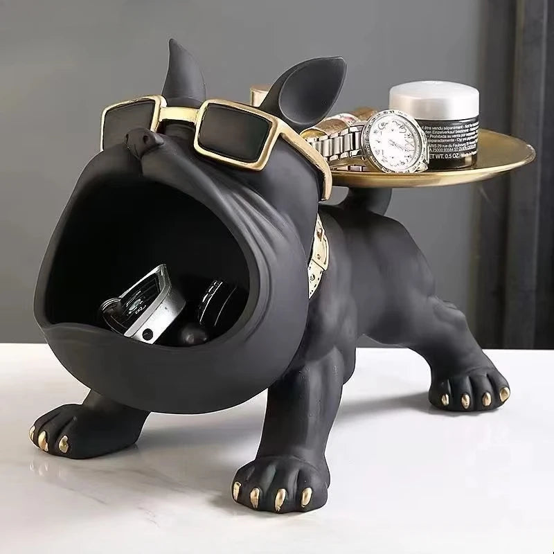 GuardDog Décor - Estatua de perro de resina de 30 cm con compartimento de almacenamiento oculto
