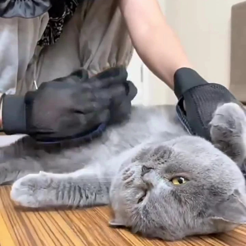 Guantes de aseo para depilación: cepillo de silicona suave para bañar y despojar a las mascotas