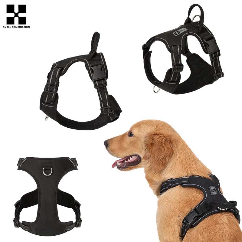 Arnés reflectante ajustable para perros: chaleco acolchado antitirones personalizado para perros pequeños y grandes