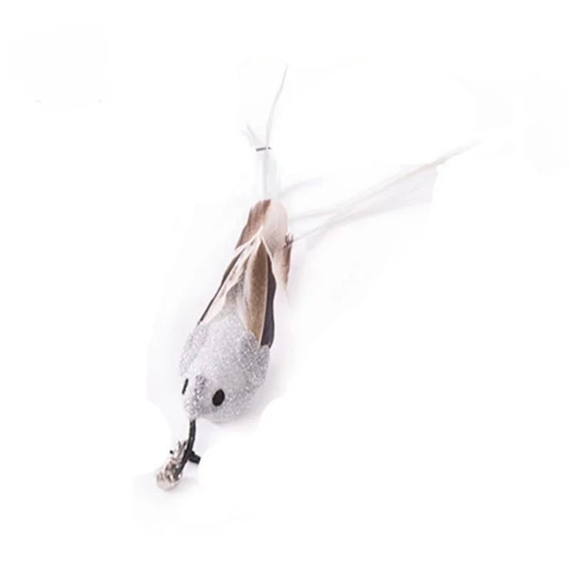Juguete interactivo de caza para gatos: varita de plumas con campana y ventosa