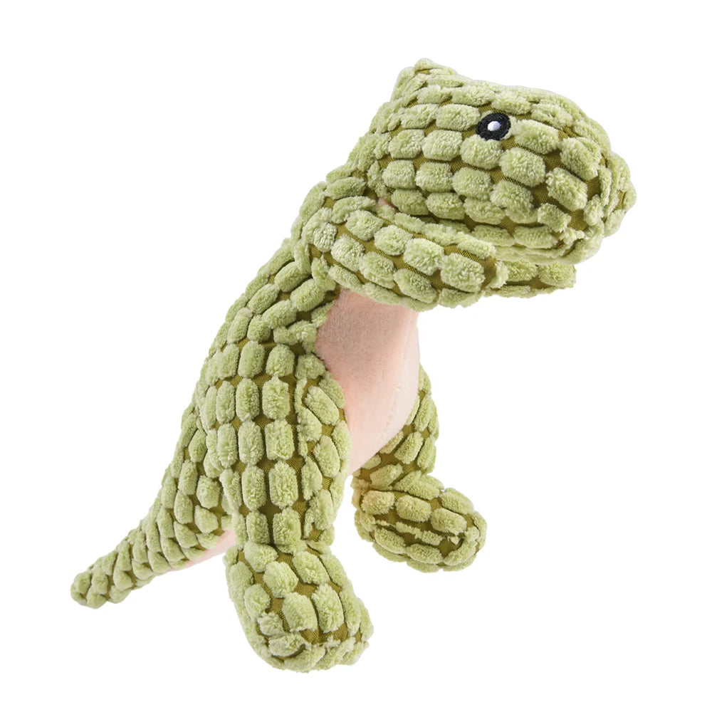 Dinosaurio suave para mascotas: juguete interactivo de peluche para perros y gatos pequeños