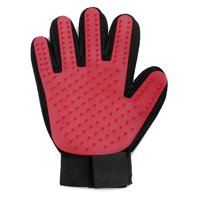 Guantes de aseo para depilación: cepillo de silicona suave para bañar y despojar a las mascotas