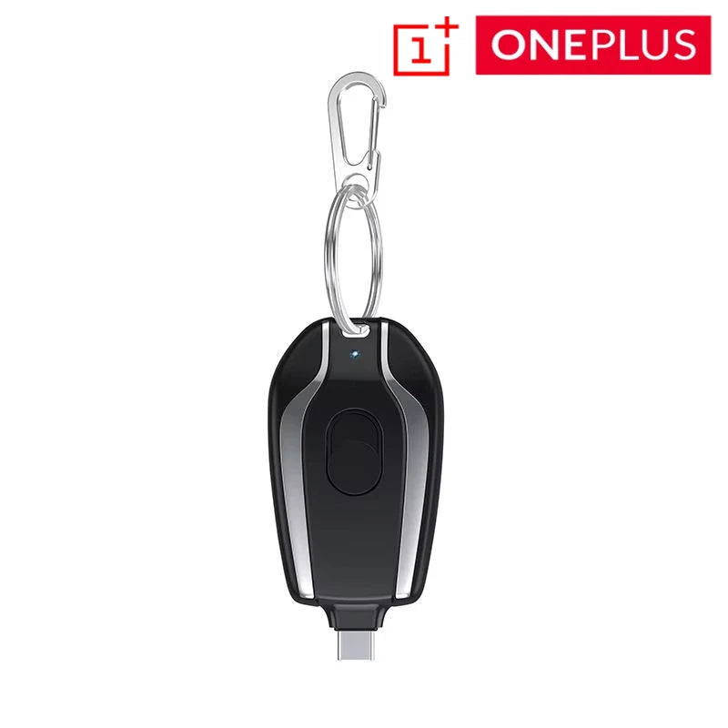 Minibatería externa con llavero ONEPLUS con puertos de carga rápida 3 en 1