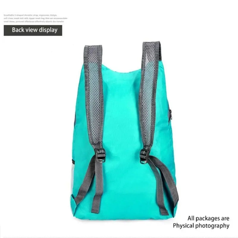 Mochila de viaje plegable ultraligera: impermeable y de gran capacidad para deportes al aire libre.