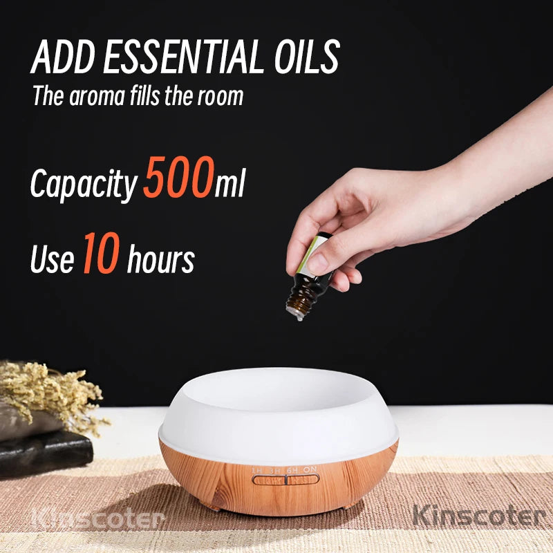 Humidificador de aromaterapia con control remoto y luz LED de 7 colores
