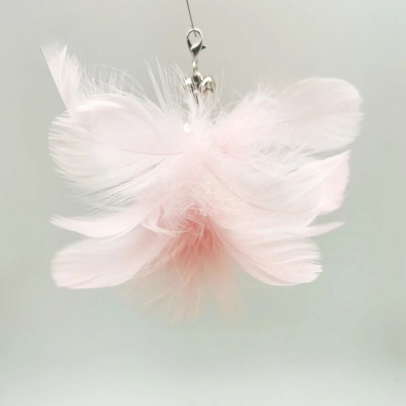 Juguete interactivo de caza para gatos: varita de plumas con campana y ventosa