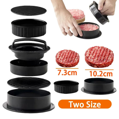 Molde antiadherente 3 en 1 para prensar hamburguesas: hamburguesas perfectas 