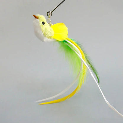 Juguete interactivo de caza para gatos: varita de plumas con campana y ventosa