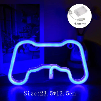 Letrero de neón LED para juegos: luz de pared colgante para ambientar salas de jugadores y zonas de juego.