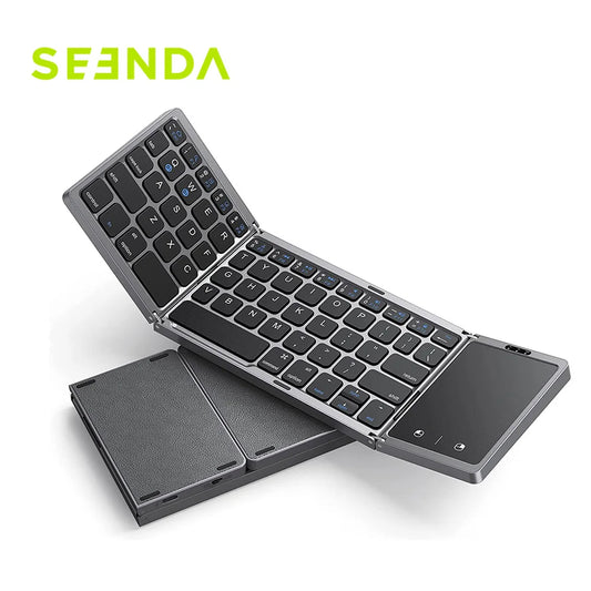 Teclado Bluetooth plegable Seenda: inalámbrico, recargable y portátil para PC, Mac, iOS, Android y Windows.