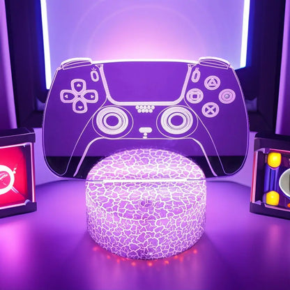 Lámpara LED 3D de neón para gamers: luz nocturna RGB para juegos, dormitorio o decoración de escritorio.