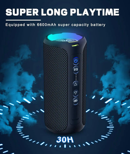 Altavoz Bluetooth portátil: graves profundos, batería de 30 horas, resistencia al agua IPX7 e inalámbrico 