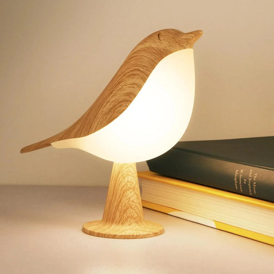 Luz nocturna LED portátil con forma de pájaro, control táctil y temperatura ajustable 