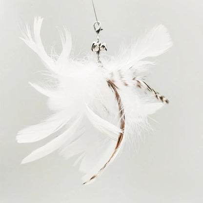 Juguete interactivo de caza para gatos: varita de plumas con campana y ventosa