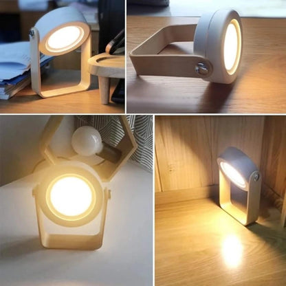 Creative Foldable LED Night Lamp – Portable Wood Handle Lantern & USB Rechargeable