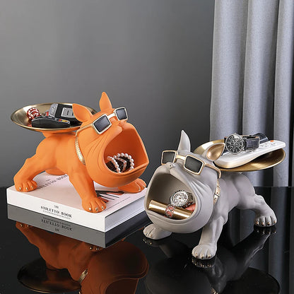 GuardDog Décor - Estatua de perro de resina de 30 cm con compartimento de almacenamiento oculto