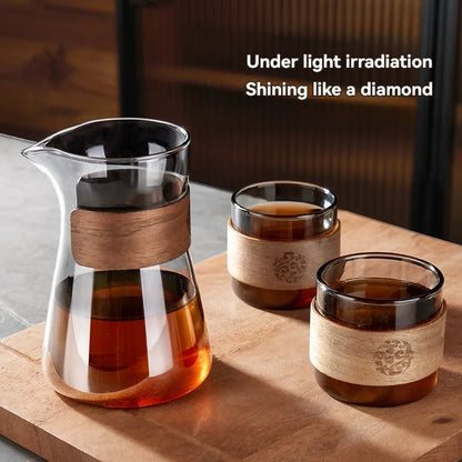 Elegante jarra de café de vidrio borosilicato de 500/600 ml
