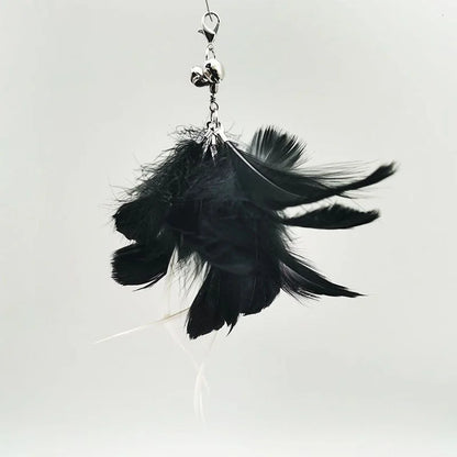 Juguete interactivo de caza para gatos: varita de plumas con campana y ventosa