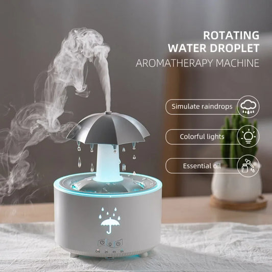 Raindrop Aroma Diffuser & Air Humidifier - Relax with Colourful Mist & Light